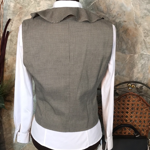 Ralph Lauren 🌹chaps stunning houndstooth executive ruffled vest - Picture 4 of 11